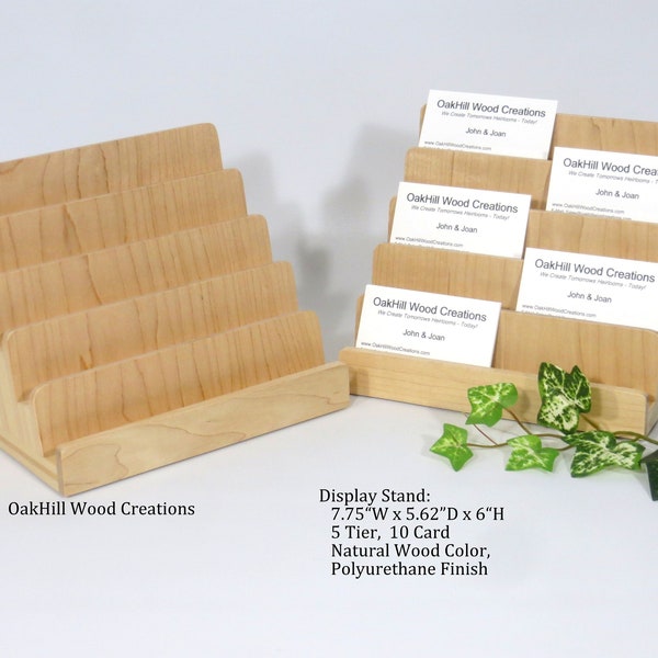 Multiple Card Stand, Wood Card Display, Trade Craft Booth, Reception Desk Stand, Exhibition Display, Countertop Stand