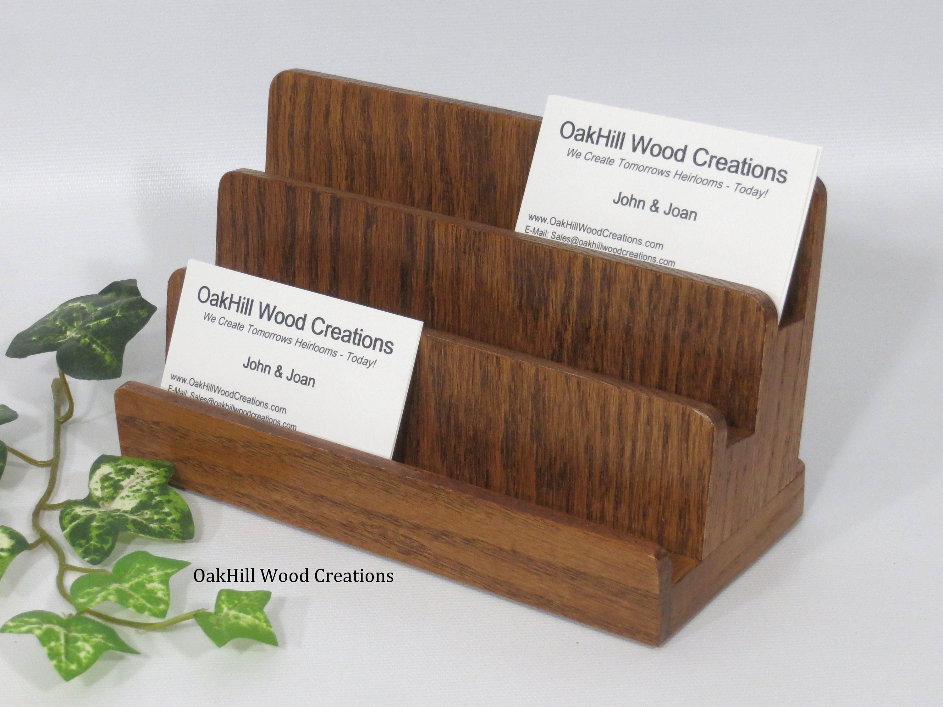 wooden multiple business card holder