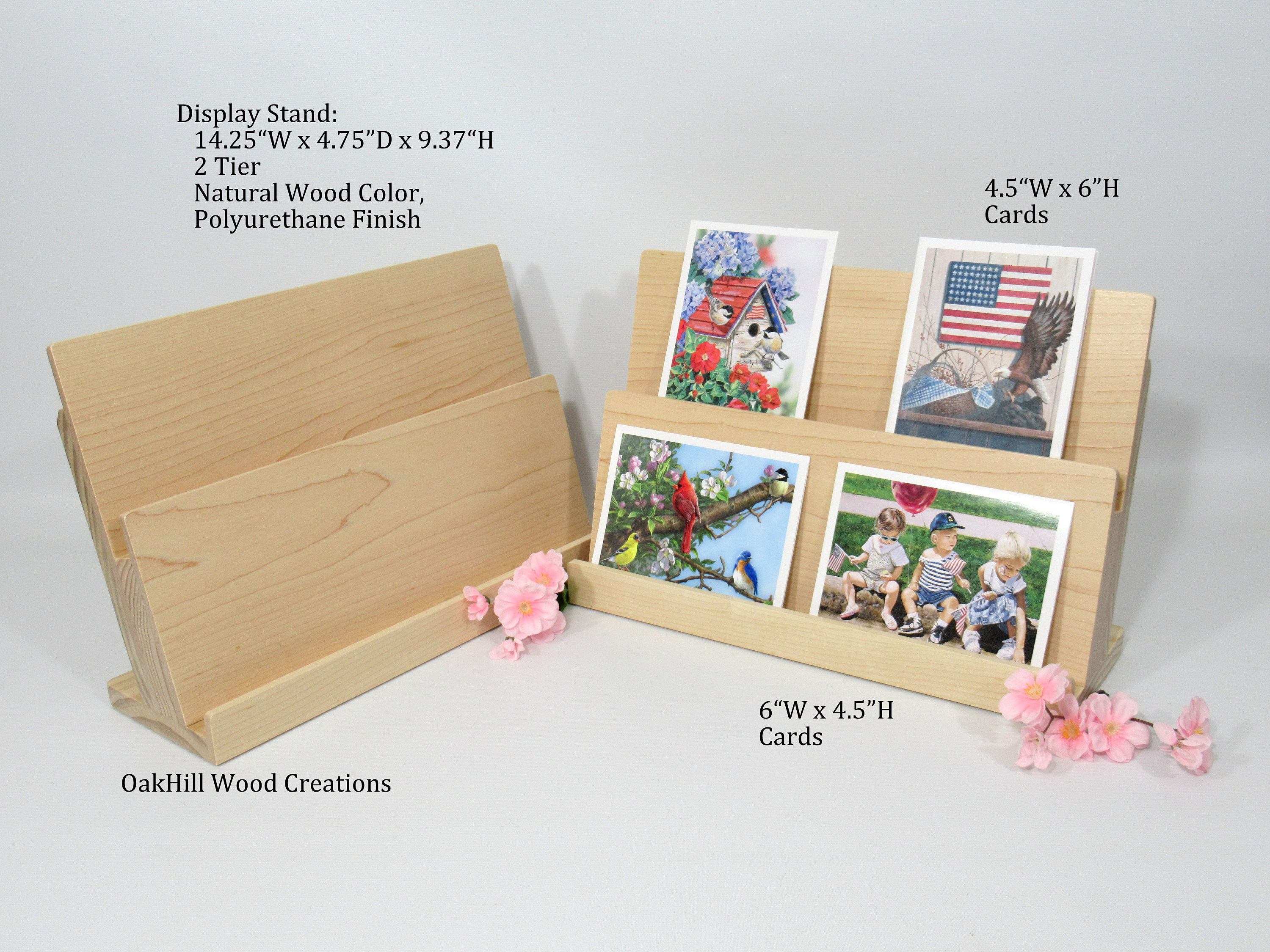 Card Display Wooden Display Stand 2 Tier Greeting Card Etsy