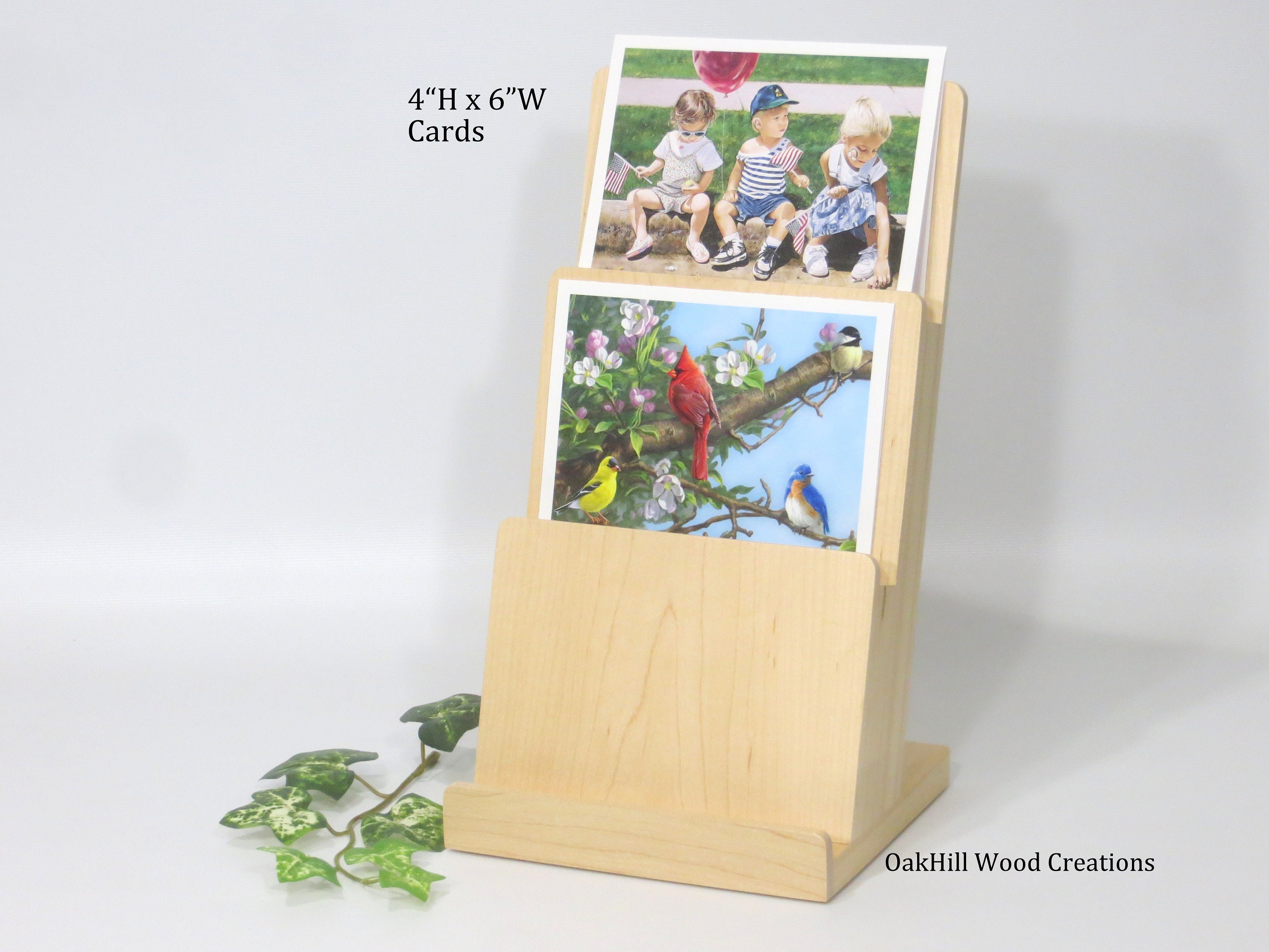 Greeting Card Stand Display Stand 3 Tier Wooden Card Etsy