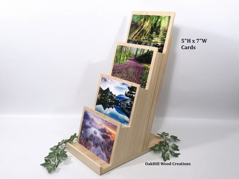 Card Display Wooden, Gallery Exhibit, Greeting Card Stand, Countertop Stand, Post Card Display, Art Card Holder MADE to ORDER Item image 8