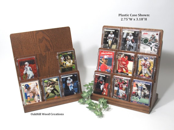 Graded Sports Card Display Stand  Oak Wood Holder for Collectibles  MADE  TO ORDER - Etsy