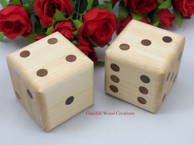 Wood Dice Set Game Room Décor Wooden Dice Bar Décor Dice Etsy