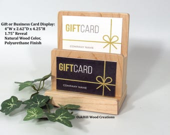 Handcrafted 2-Tier Wooden Card Display Holder for Business, Gift & Appointment Cards