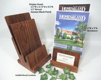Wooden Brochure Stand with Business Card Slot | Reception, Retail, and Trade Show Display- Est. Available Date: Dec 2026