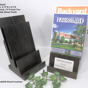 Literature with Business Card Holder, Wood Countertop Stand, Realtor Display Stand, Trade Show Display, Retail Display, Exhibition Display image 1