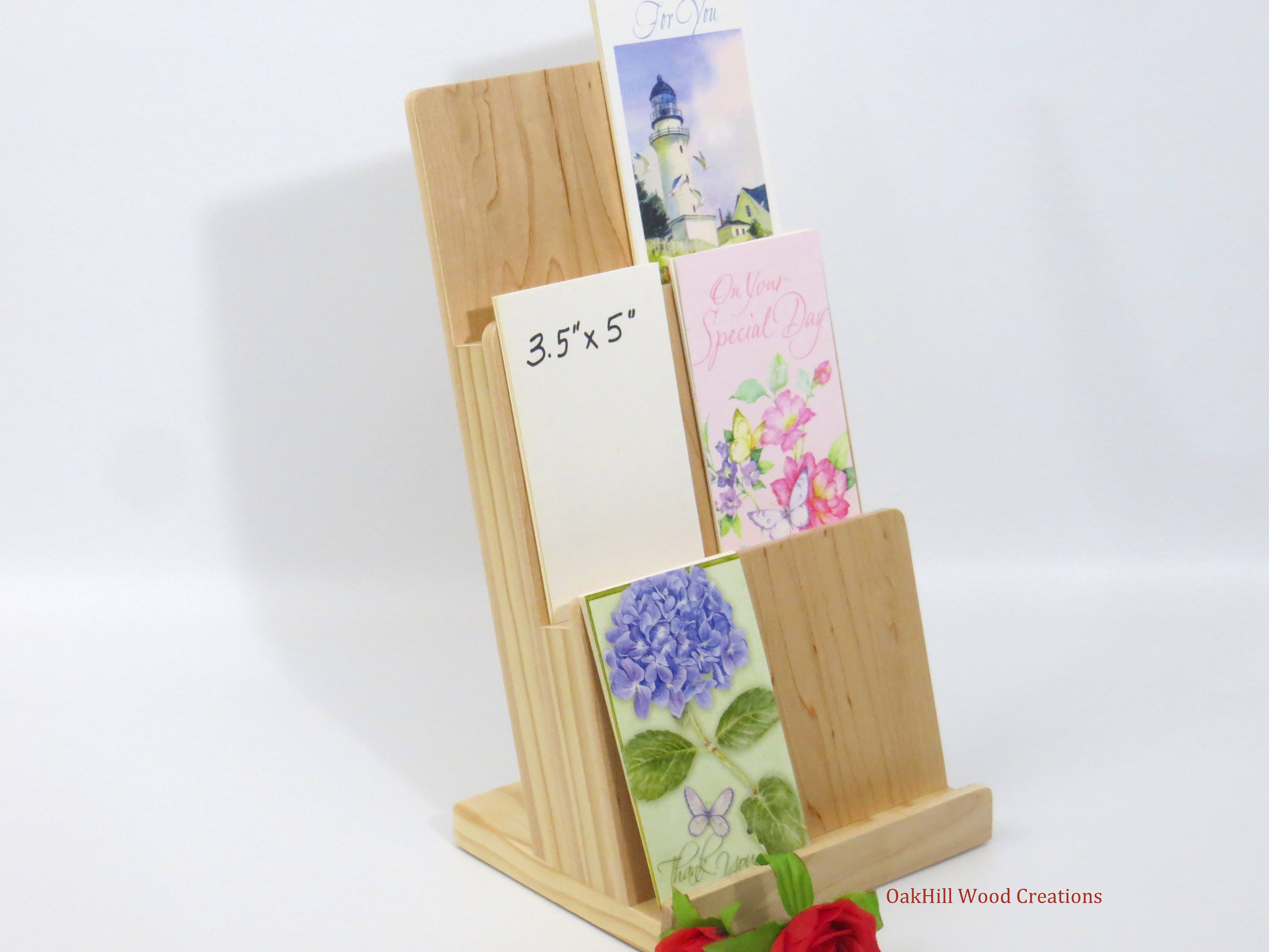 Greeting Card Stand Display Stand 3 Tier Wooden Card Etsy