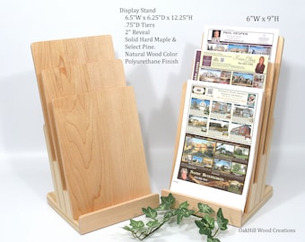 Brochure Holder, Countertop Stand, Display Stand, Wooden Display, POP Stand, Trade Show Display, Display Stand 3 Tier