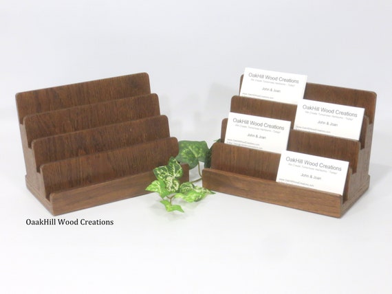 Porte-Cartes De Visite En Bois Massif - Présentoir Élégant Pour Bureau Et Événements Professionnels