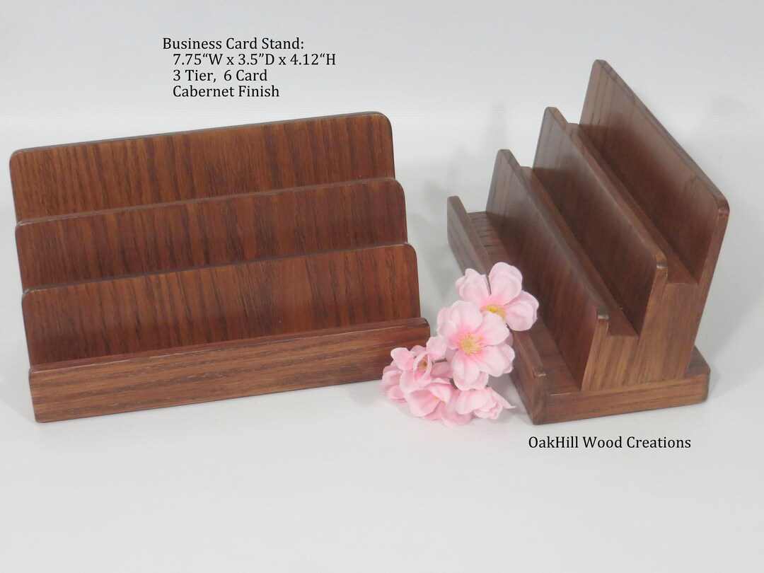 Multiple Card Holder Wooden Card Display Reception Desk Etsy