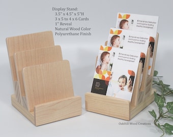 Display Stand 3 Tier, Wood Counter Display, POS Stand, Retail Display, Craft Booth Display, Recipe Stand, Gift Card Stand