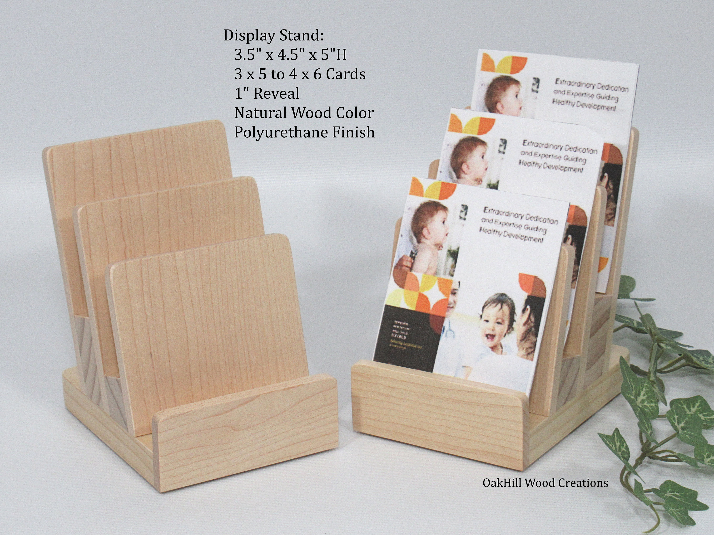 DS The Display Store 3 Tier Rotating Sticker Display Stand for Vendors Brown Wooden Gift Card Display Stand Countertop Retail Display Sticker Holder