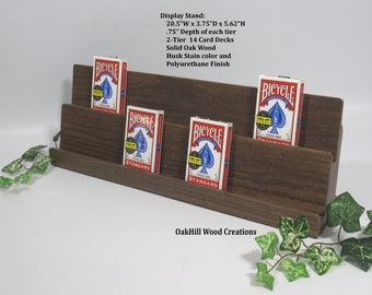 Playing Card Display Stand, Collectible Card Holder, Mancave Card Display, Playing Card Enthusiasts, Countertop Stand - MADE to ORDER Item
