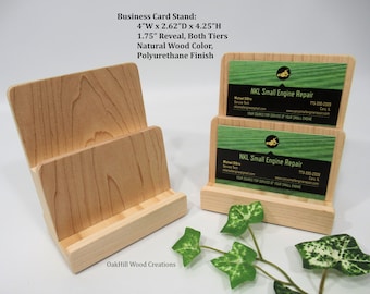 Business Card Stand, Wood Business Card Holder, Gift Card Display, Wood Card Display