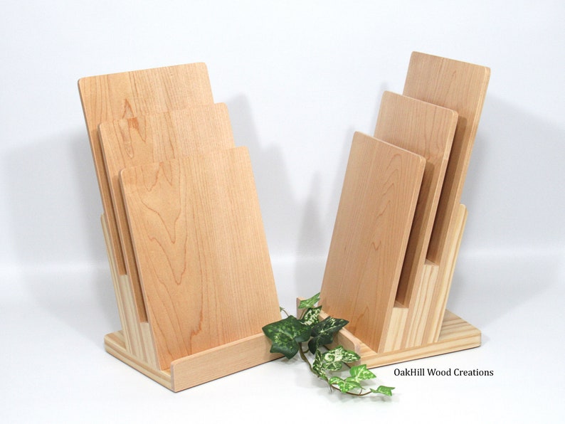 Wood Brochure Holder, Countertop Stand, Display Stand, Wooden Display ...