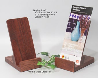 Brochure Holder, Display Stand, I-Pad Stand, Cookbook Stand, Tablet Holder, Craft Display, Tabletop Display, Cabernet Stain