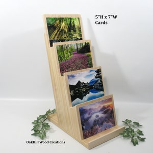 Card Display Wooden, Gallery Exhibit, Greeting Card Stand, Countertop Stand, Post Card Display, Art Card Holder MADE to ORDER Item image 7