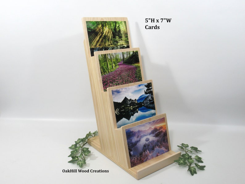 Card Display Wooden, Gallery Exhibit, Greeting Card Stand, Countertop Stand, Post Card Display, Art Card Holder MADE to ORDER Item image 7