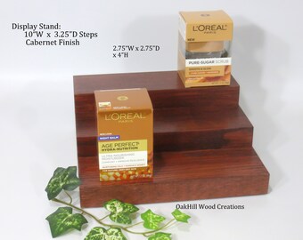 Solid Oak 3-Tier Display Stand, Boutique Bottle or Perfume Counter Display