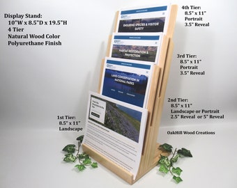 Brochure Holder, Wood Countertop Display, Conference and Seminar Events,  Trade Show Display, Convention Display - MADE to ORDER Item