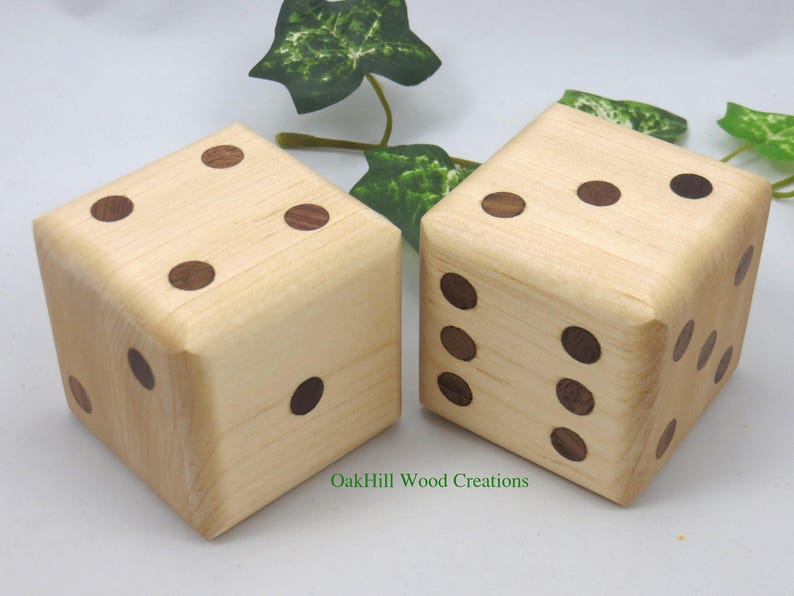 Wood Dice Set Game Room Décor Wooden Dice Bar Décor Dice Etsy