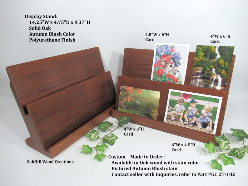 Card Display Wooden, Display Stand 2 Tier, Greeting Card Stand, Countertop Stand, Craft Fair Display, Bookshelf Display, POS Stand image 5