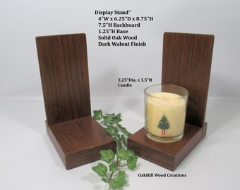 Wood Candle Display Stand – Set of Two – MADE TO ORDER, Solid Oak, Cosmetics, Essential Oils
