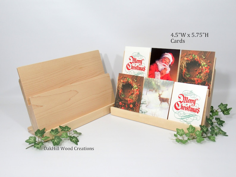 Card Display Wooden, Display Stand 2 Tier, Greeting Card Stand, Countertop Stand, Craft Fair Display, Bookshelf Display, POS Stand image 2