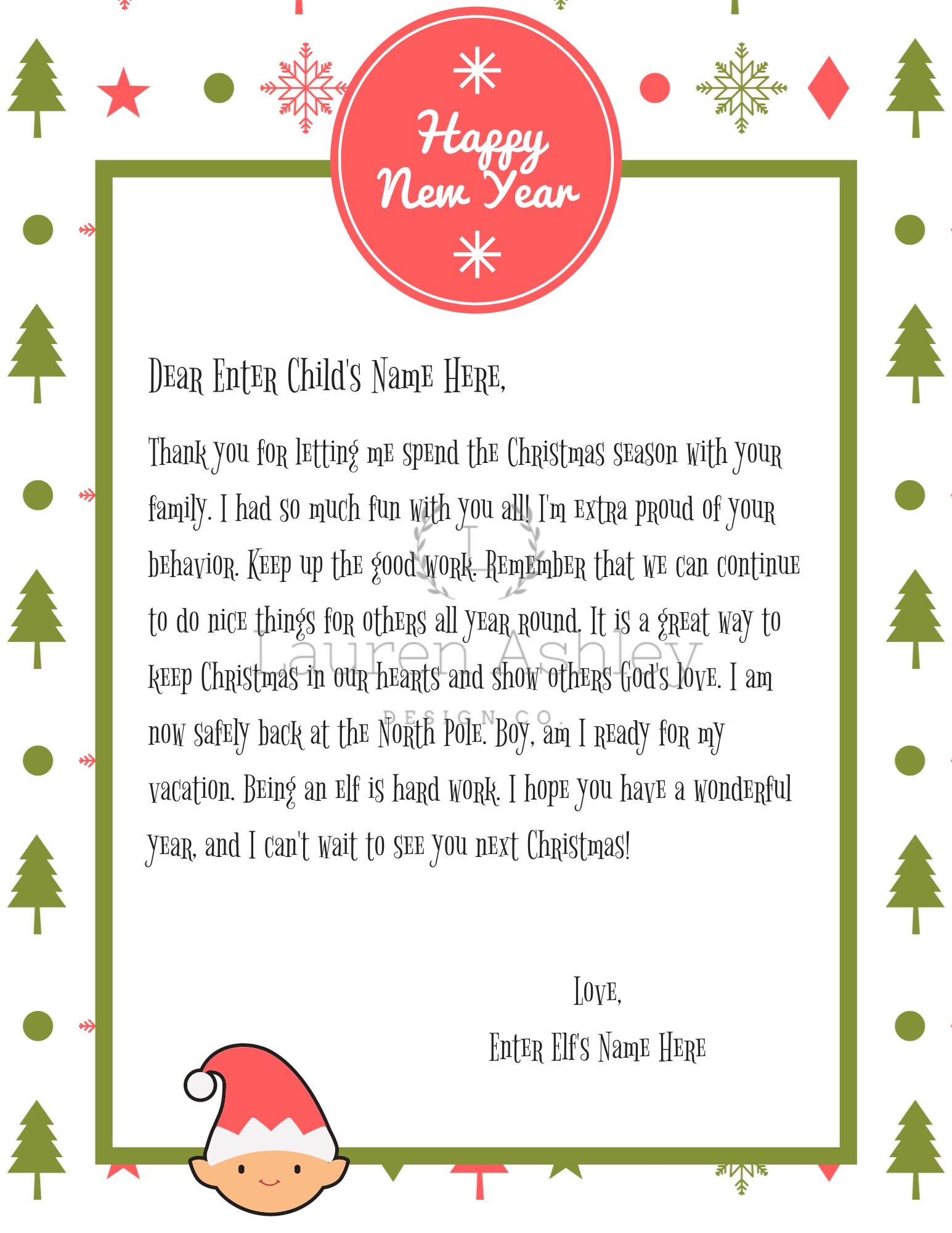 Editable Elf Welcome Letter Goodbye Letter Recovery - Etsy Canada