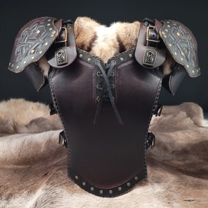 Female Leather Armor | Ladies Armor | Cuirass | Corset | Pauldrons | Breastplate |  ShieldMaiden Viking Medieval Renfaire costuming