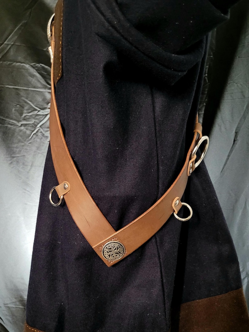 Tocado Medieval De Cuero Sintético – Estilo Vikingo/Renacentista, Ajustable, Con Brújula De Metal – Para Cosplay Y Halloween