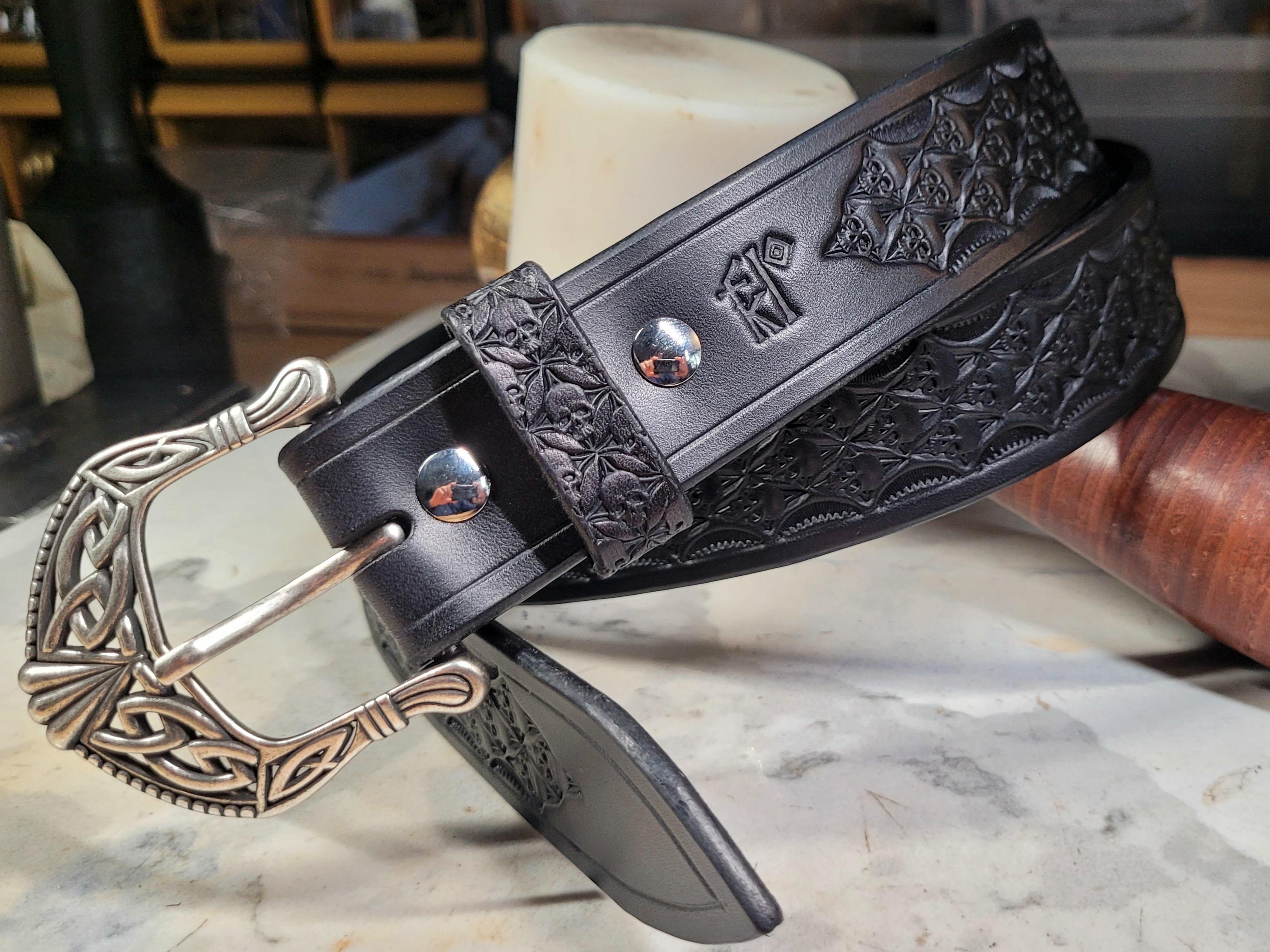 Black Leather Skulls Men