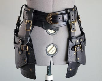 Tasset Leather Armor | Belt accessory | hip guard | Viking Medieval Renfaire costuming