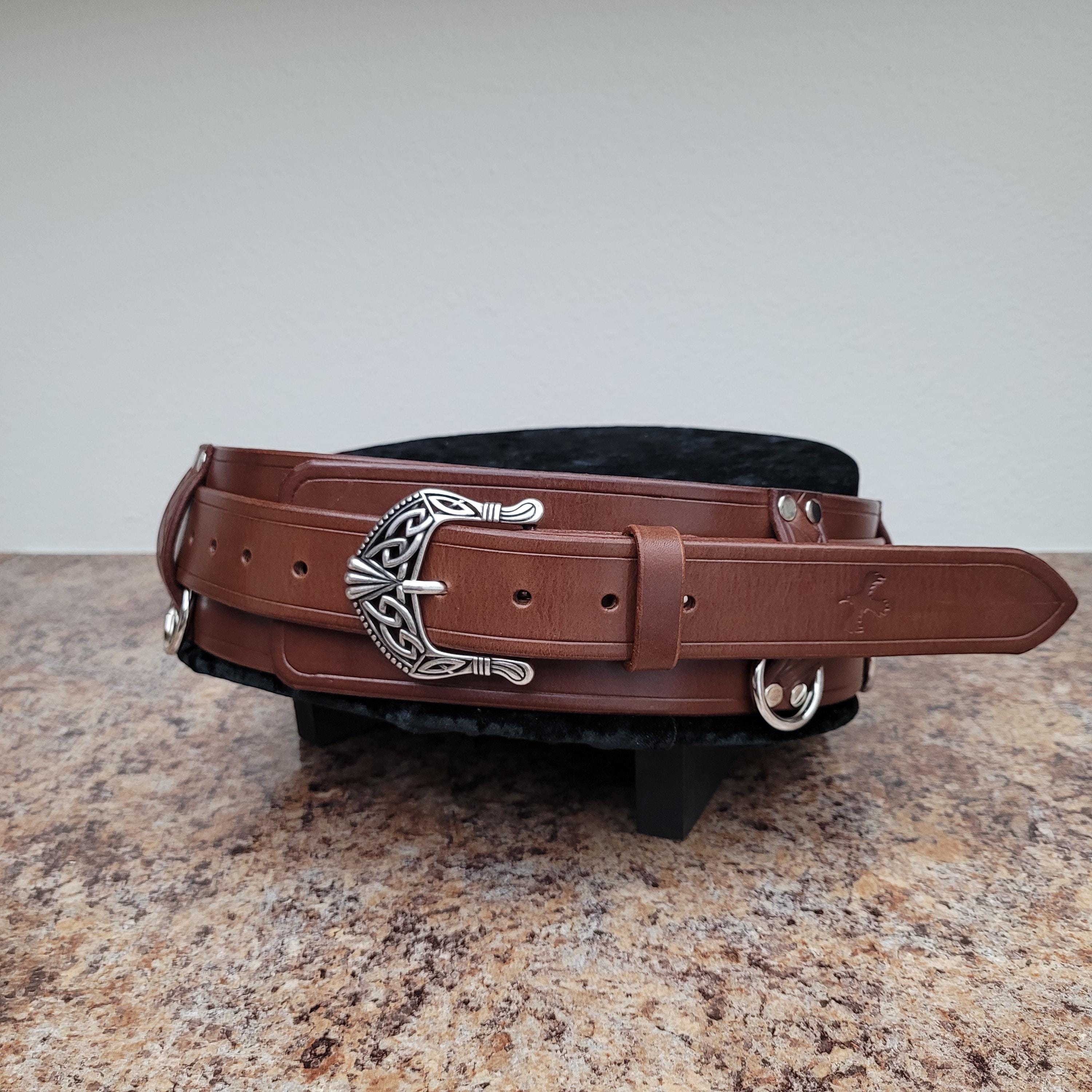 Cintura doppia in pelle medievale unisex nera ⚔️ Negozio Medievale Cintura doppia in pelle medievale unisex nera ⚔️ Negozio Medievale