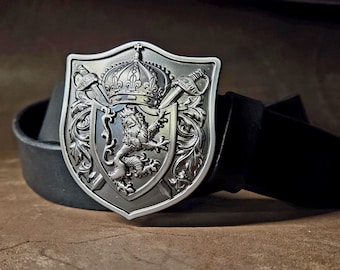 Pewter Crest Belt- Viking Medieval Renaissance Costume