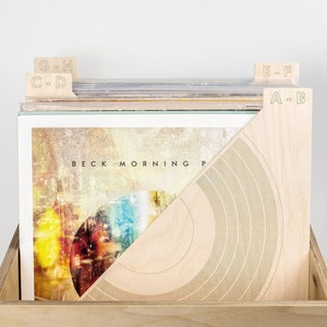 Wooden Vinyl Record Dividers: Set of 12, Vertical/Horizontal Storage