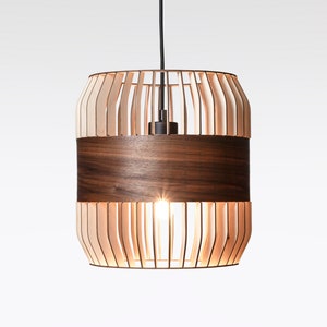 Walnut Wooden architectural lamp lath lamp Scandinavian design imagem 1