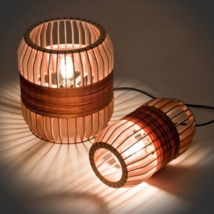 Wooden architectural lamp lath lamp Scandinavian design image 4