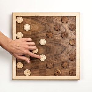wooden checkers contemporary wooden game board game champ perfect gift for table top gamer image 1
