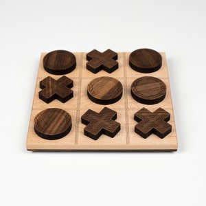 Wooden tic tac toe contemporary wooden game board game champ perfect gift for tabletop gamer image 6