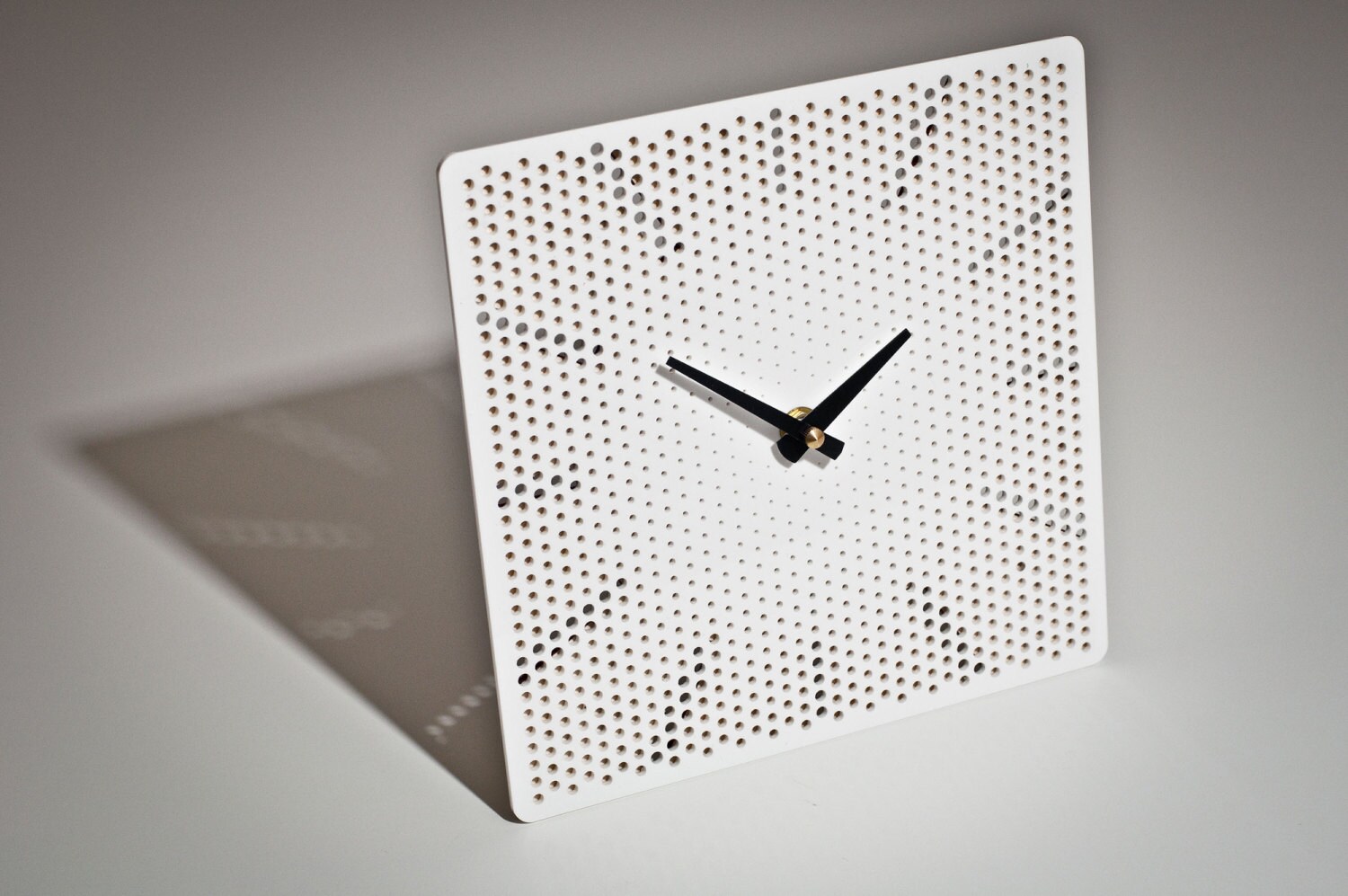 White Contemporary Square Clock Etsy