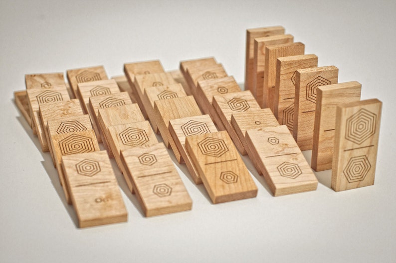 Wooden domino set contemporary wooden game board game champ perfect gift for tabletop gamer image 9