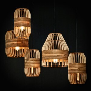 Wooden architectural lamp lath lamp Scandinavian design image 2