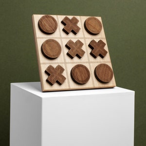 Wooden tic tac toe contemporary wooden game board game champ perfect gift for tabletop gamer image 2