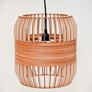 Wooden architectural lamp lath lamp Scandinavian design image 1