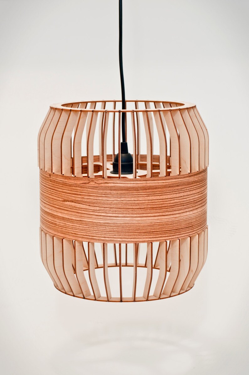 Wooden architectural lamp lath lamp Scandinavian design image 1