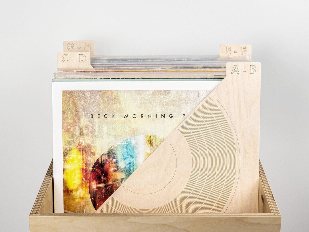 Vinyl Record Dividers Set of 12 Wooden Separators Gift for Music Lover