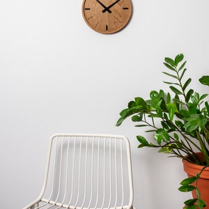 Wooden Clock silent minimalist clock solid oak perfect gift for design enthusiasts interior designer image 2