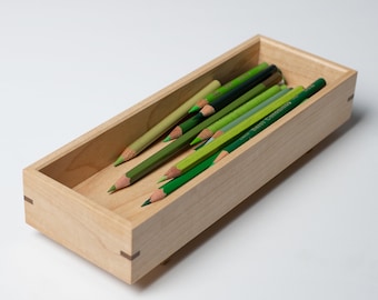 筆記具 STACK & STORE WOOD PEN TRAY WOOD LID Wood Pen Display Case / Lid - Holds 11 Pens | Galen Leather