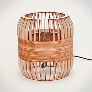 Wooden architectural lamp lath lamp Scandinavian design image 3